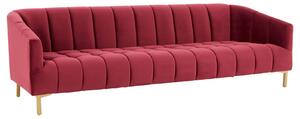 Balles Upholstered Velvet 3 Seater Sofa In Wine