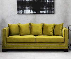 Pipirima Upholstered Velvet 3 Seater Sofa In Moss Green