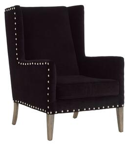 Kensick Fabric Armchair With Oak Legs In Black