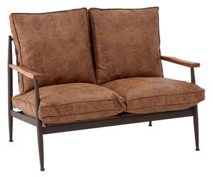 Ashbling Upholstered 2 Seater Leather Sofa In Brown