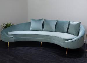 Osmodin Upholstered Velvet 4 Seater Sofa In Light Blue