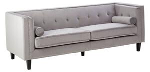 Felisen Upholstered Velvet 3 Seater Sofa In Grey