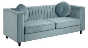 Lismore Upholstered Velvet 3 Seater Sofa In Midnight Green