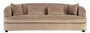 Fijian Upholstered Velvet 3 Seater Sofa In Mink