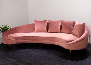 Osmodin Upholstered Velvet 4 Seater Sofa In Salmon Pink