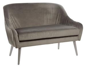 Luxury Upholstered Velvet 2 Seater Sofa In Grey