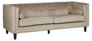 Felisen Upholstered Velvet 3 Seater Sofa In Mink