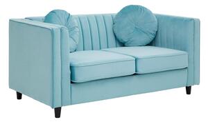 Lismore Upholstered Velvet 2 Seater Sofa In Midnight Green