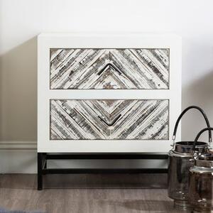 Orphee Wooden Bedside Cabinet With Metal Frame In White