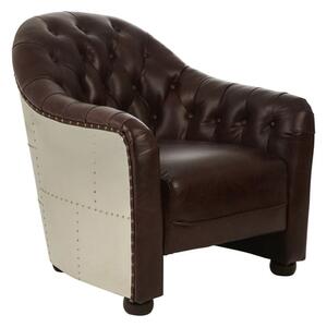 Sadalmelik Upholstered Leather Classic Armchair In Brown