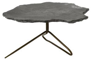 Menkent Grey Stone Top Coffee Table With Antique Brass Legs