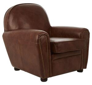 Sadalmelik Upholstered Faux Leather Classic Armchair In Brown