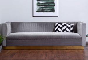 Opals Upholstered 3 Seater Velvet Sofa In Grey