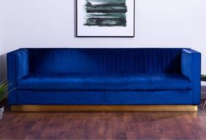 Opals Upholstered 3 Seater Velvet Sofa In Deep Blue