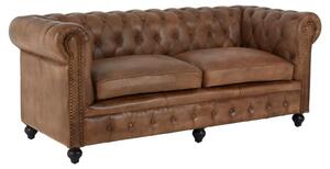 Australis Upholstered Leather 3 Seater Sofa In Brown