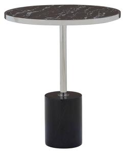 Orizone Black Marble End Table With Silver Steel Frame