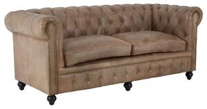 Australis Upholstered Leather 3 Seater Sofa In Light Brown