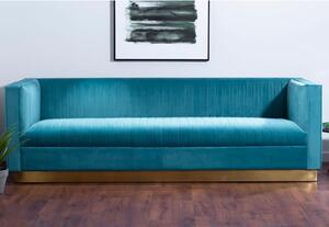 Opals Upholstered 3 Seater Velvet Sofa In Light Blue