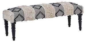 Cafenos Moroccan Fabric Seating Bench In White And Black