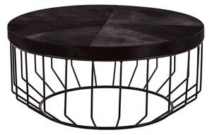 Kensick Round Wooden Coffee Table In Black