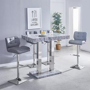 Caprice Melange Effect Bar Table With 4 Candid Grey Stools