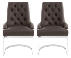 Azaltro Black Faux Leather Dining Chairs In Pair