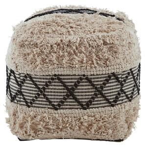 Cafenos Square Fabric Pouffe In White