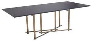 Bunda Wooden Dining Table With Brass Frame In Dark Wood