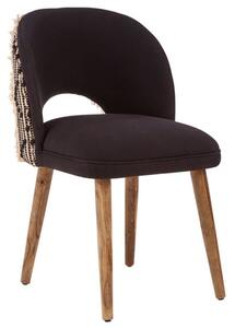 Cafenos Moroccan Fabric Bedroom Chair With Oak Legs In Black