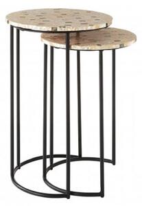 Hallo Mother Pearl Top Set Of 2 Side Tables In Assorted