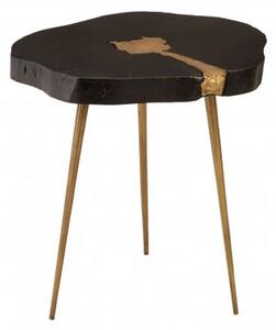 Almory Wooden Side Table In Black And Gold