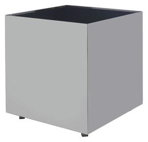 Carolex Square Black Glass Side Table With Chrome Base