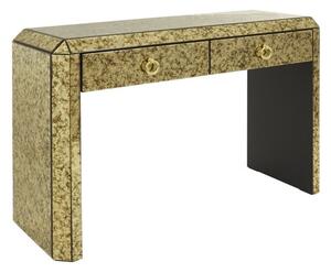 Koma Mirrored Glass Console Table With 2 Drawers In Gold