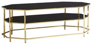 Arezza Black Glass Top Coffee Table With Gold Steel Frame