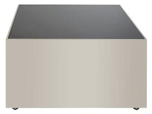 Carolex Square Black Glass Coffee Table With Chrome Base