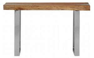 Almory Wooden Console Table In Natural And Silver