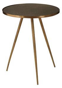 Akela Round Glass Top Side Table With Gold Metal Legs