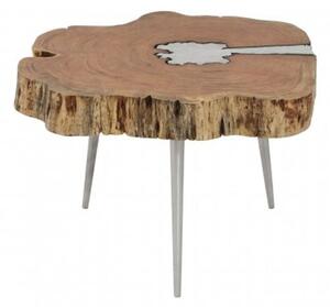 Almory Wooden Coffee Table In Natural And Silver