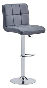 Coco Faux Leather Bar Stool In Grey With Chrome Base