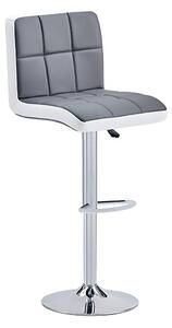 Copez Faux Leather Bar Stool In Grey And White