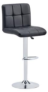 Coco Faux Leather Bar Stool In Black With Chrome Base