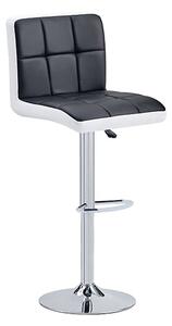 Copez Faux Leather Bar Stool In Black And White