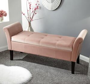 Otterburn Fabric Upholstered Window Seat Bench In Pink