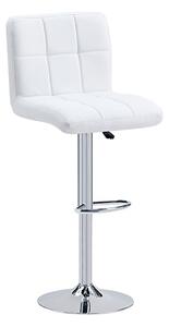 Coco Faux Leather Bar Stool In White With Chrome Base