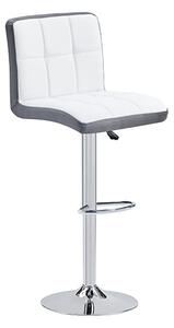 Copez Faux Leather Bar Stool In White And Grey