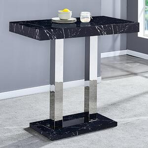 Caprice High Gloss Bar Table Rectangular In Milano Marble Effect