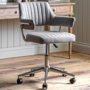 Mantra Swivel Fabric Home And Office Chair In Grey