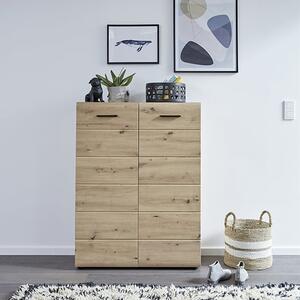 Aquila Wooden Shoe Storage Cabinet In Knotty Oak