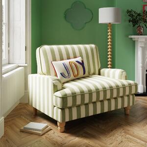 Beatrice Woven Stripe Snuggle Chair Woven Stripe Olive