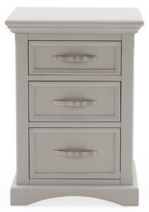 Ternary Wooden Bedside Table With 3 Drawers In Grey